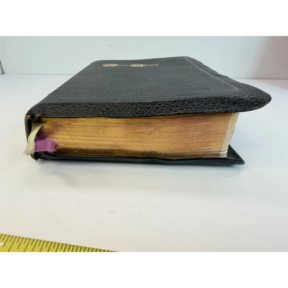 Vintage KJV Holy Bible Red Letter Master-Art Edition World Leather Indexed